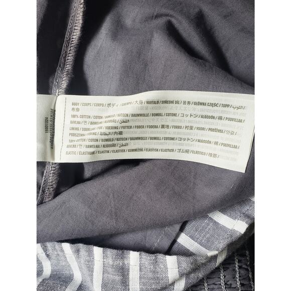 Abercrombie & Fitch 100% Cotton Striped Wrap Front Mini Dress Gray Size Small - Picture 8 of 8